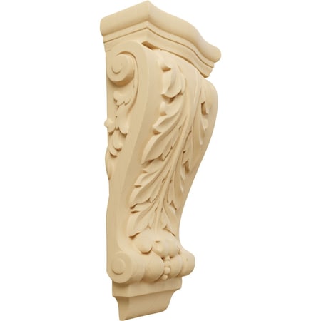Ekena Millwork 6 1/4"W x 3 1/8"D x 13 1/2"H Medium Farmingdale Acanthus Pilaster Corbel, Alder COR06X03X13FRAL